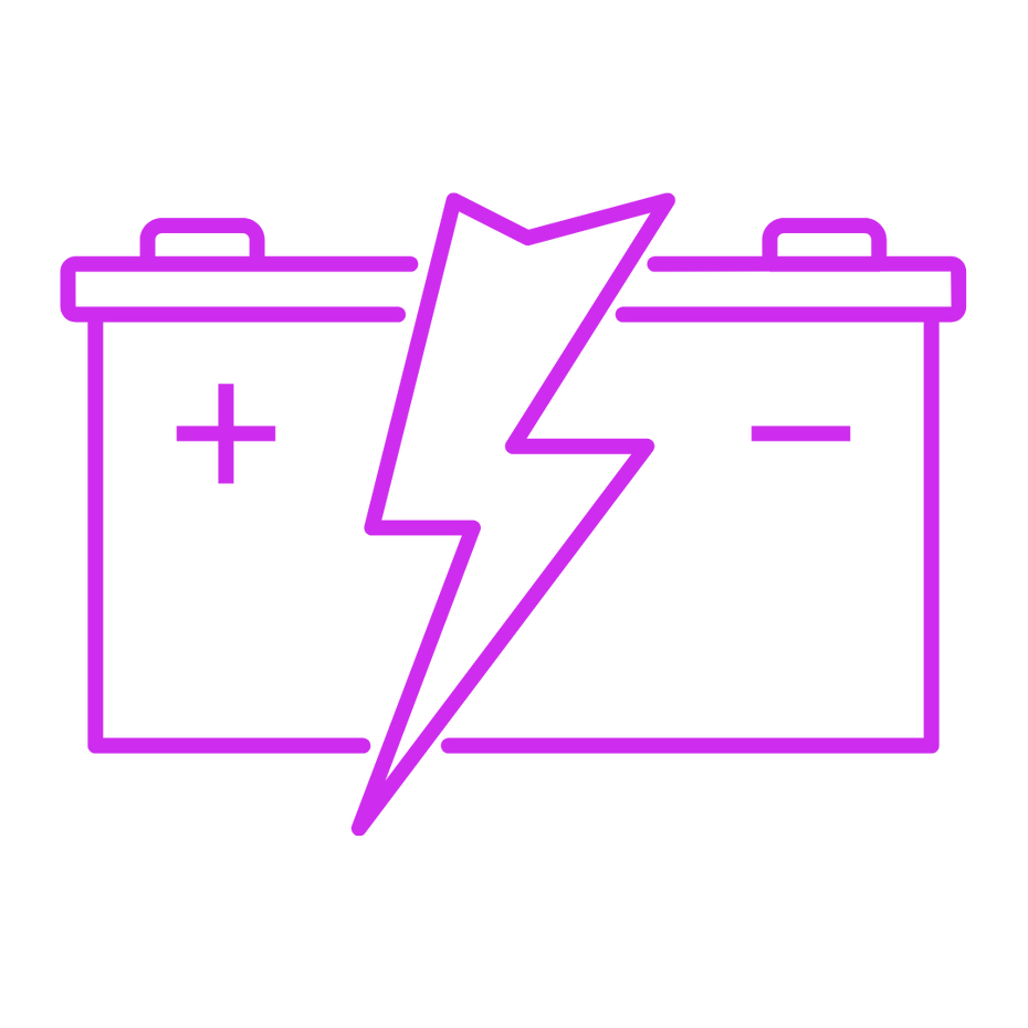 This is a Purple icon of a dual battery on a Nissan Patrol Y62 on the Enhanced Offroad website who are 4WD modification specialists in Caloundra Brisbane QLD