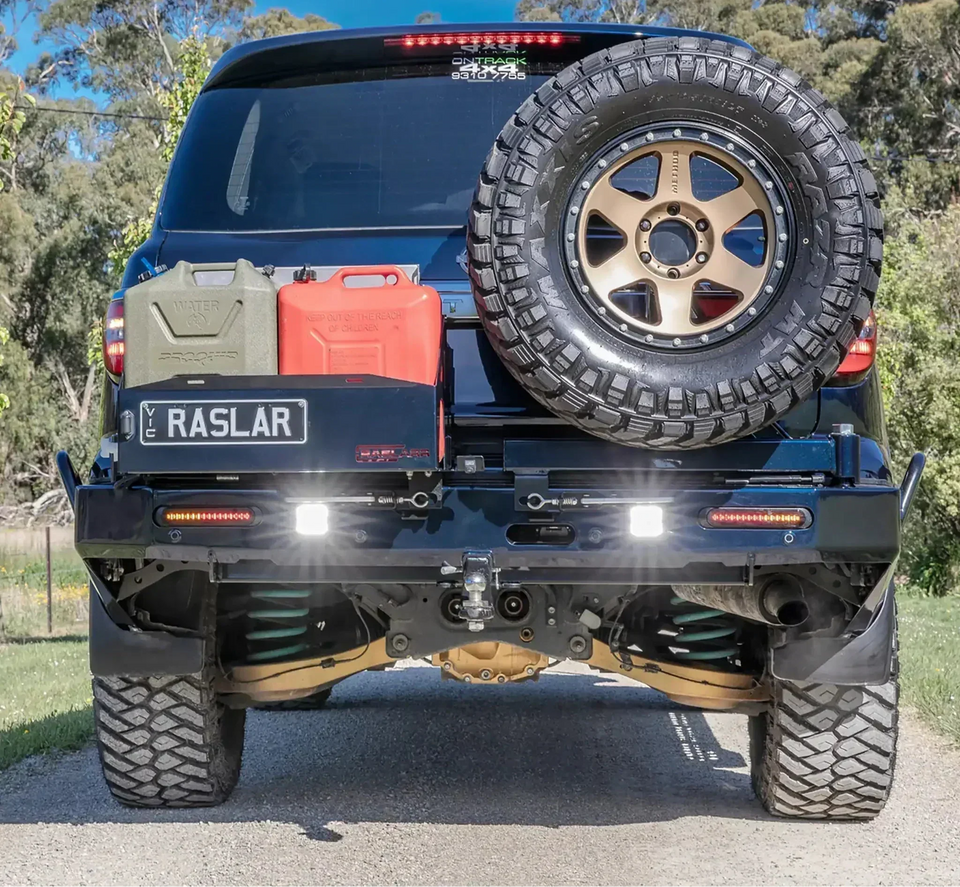 This is an image of Raslarr Engineering Rear Bar on a Y62 Nissan Patrol in Caloundra, Sunshine Coast, Brisbane QLD