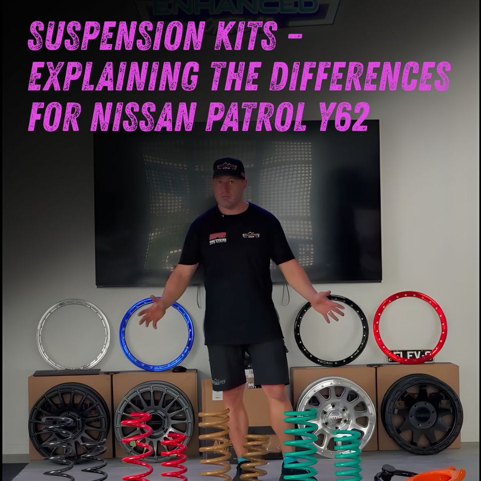 Mat Noonan from Enhanced Offroad Solutions Baringa Sunshine Coast QLD, explaining the difference in suspension lift kits for a Nissan Patrol Y62 Warrior