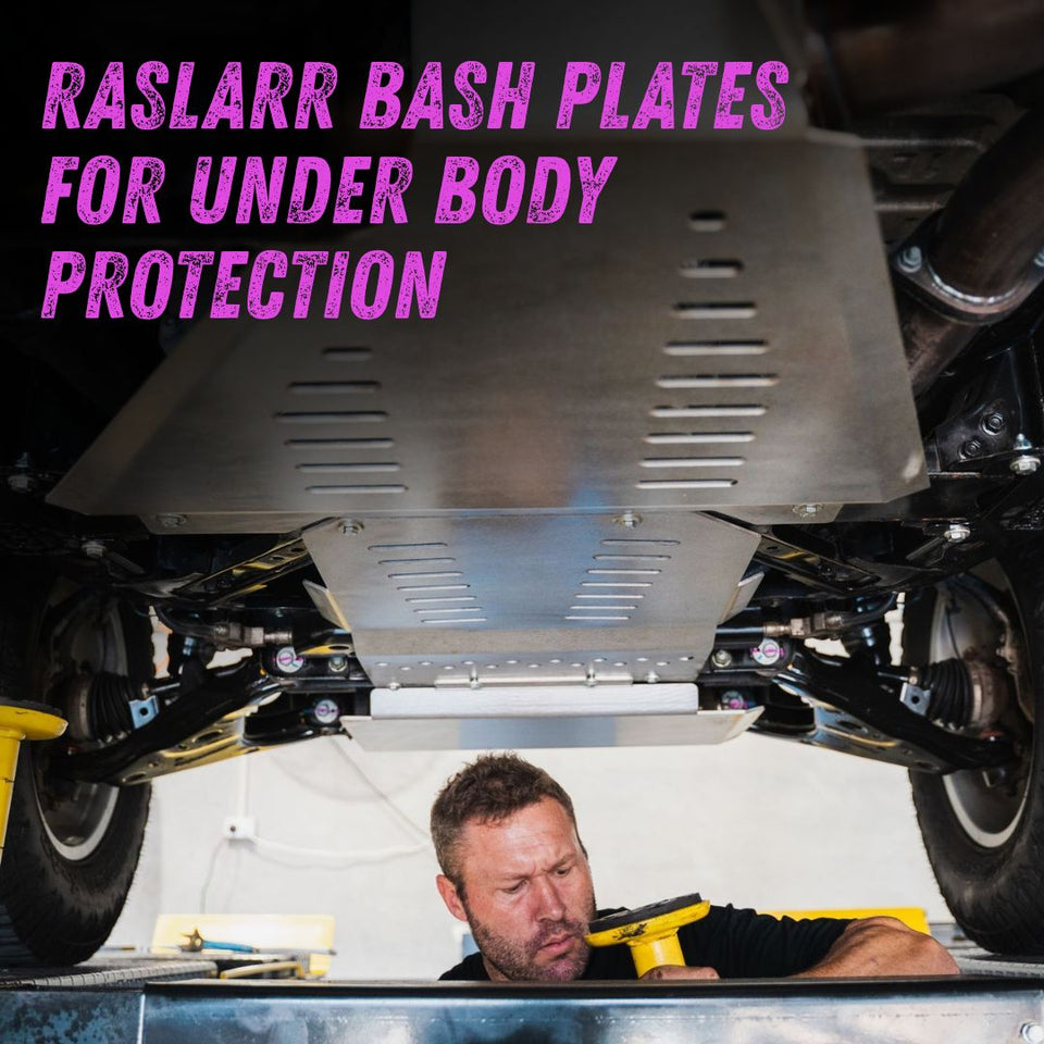 This is an image of Raslarr Bash Plates to suit Nissan Patrol Y62, made by Raslarr ENgineering. Fitted by Enhanced Offroad SOlutions in Sunshine Coast, Caloundra